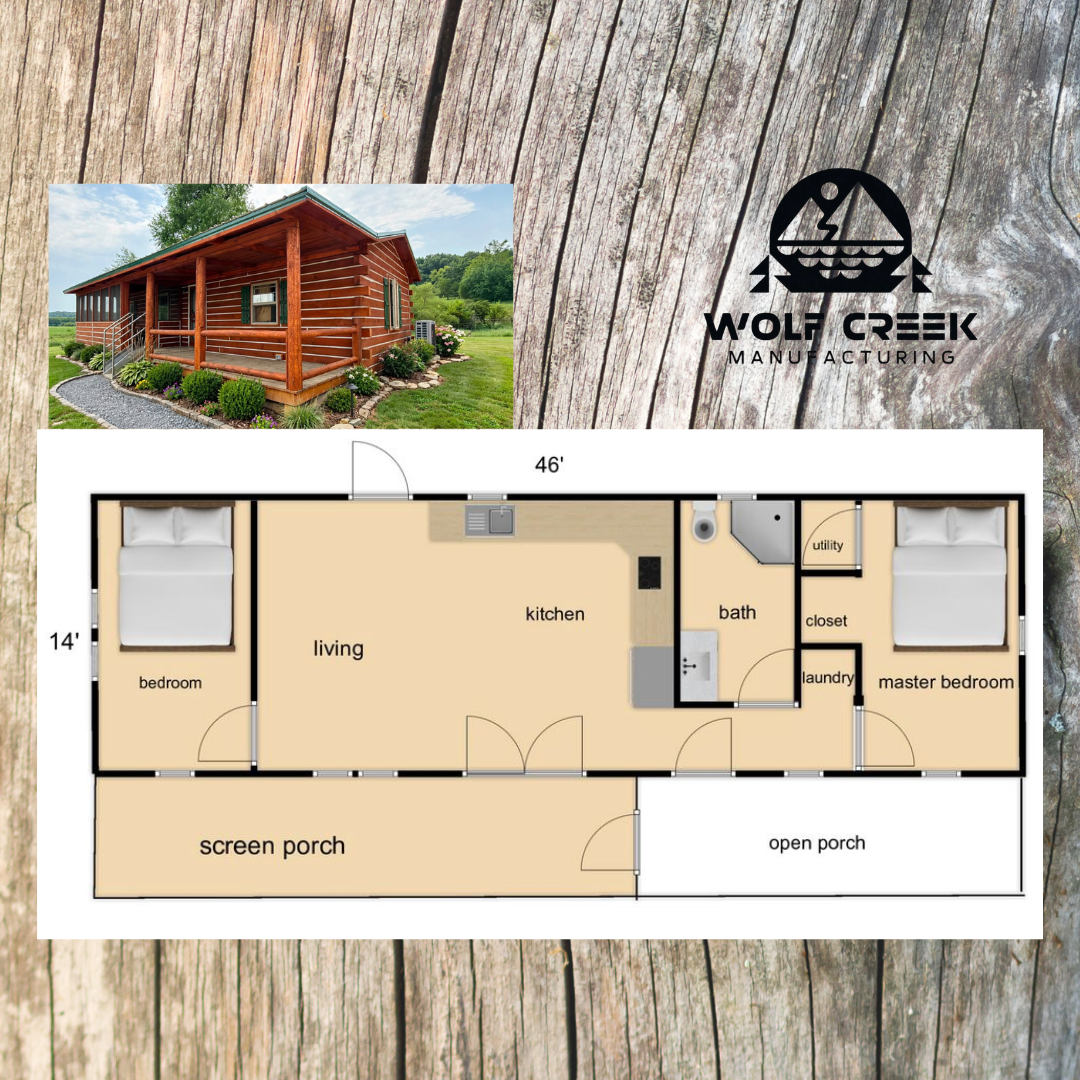 The Creekside cozy cabin floor plan