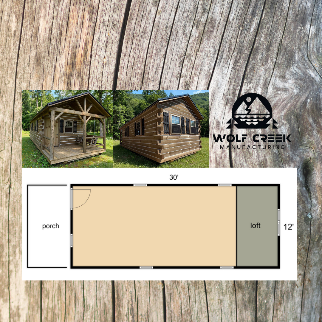 The Heritage timber-frame cabin floor plan