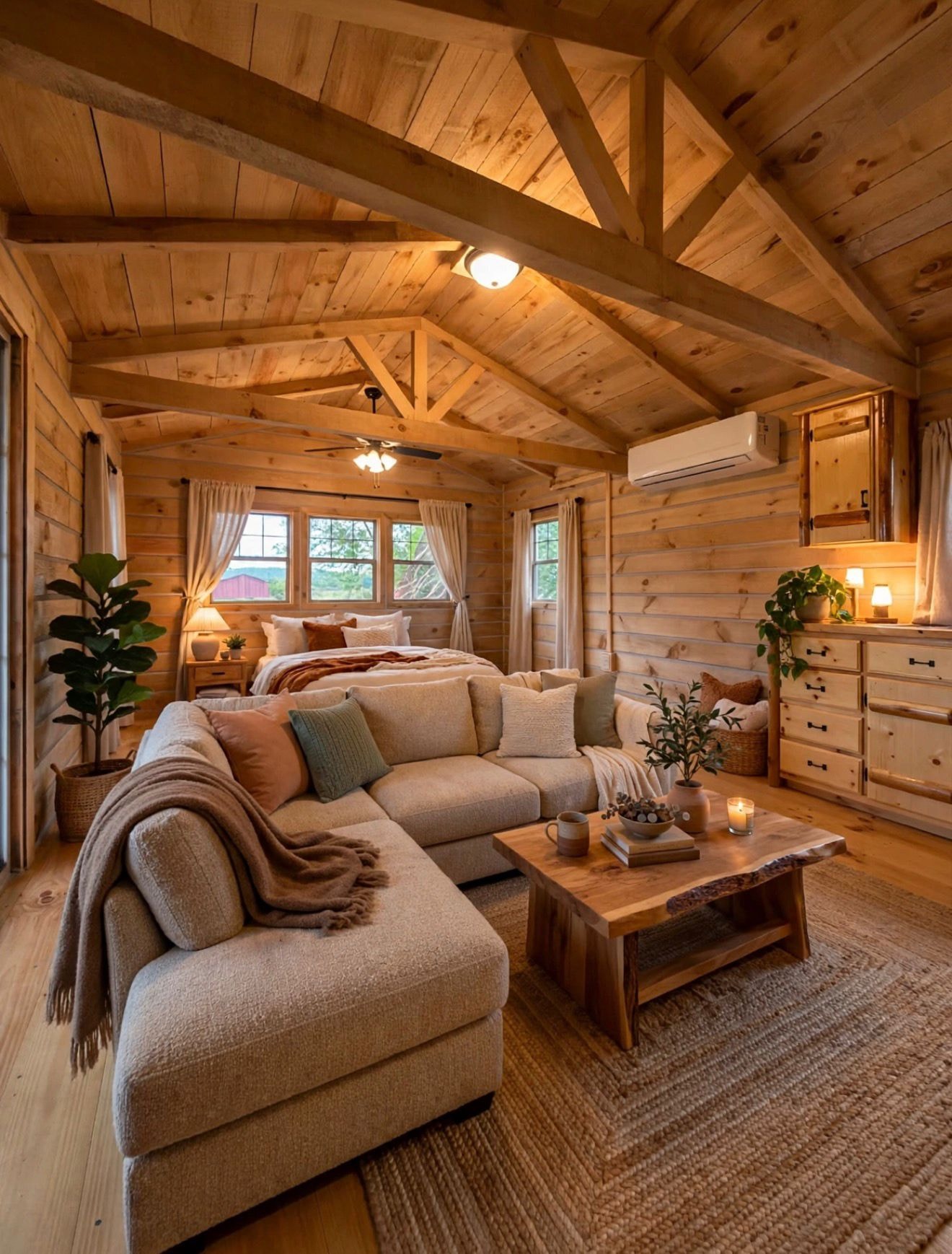 Rustic log cabin kitchen